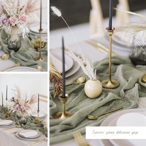 Dekoračná gáza šalviovo zelená - evkakvety-eshop.eu