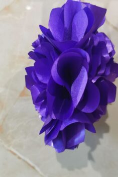 Saténový pom pom kvet fialový - evkakvety-eshop.eu