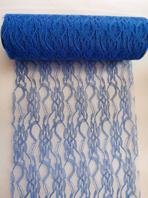 Dekoračná čipka kráľovská modrá - Royal Blue - vzor Klasik - 22 cm x 9 m - evkakvety-eshop.eu