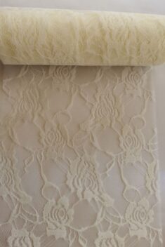 Dekoračná čipka krémová - Cream - vzor Ruže - 22 cm x 9 m - evkakvety-eshop.eu