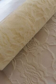 Dekoračná čipka krémová - Cream - vzor Ruže - 22 cm x 9 m - evkakvety-eshop.eu