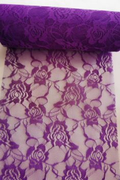 Dekoračná čipka purpurová - Purple - vzor Ruže - 22 cm x 9 m - evkakvety-eshop.eu