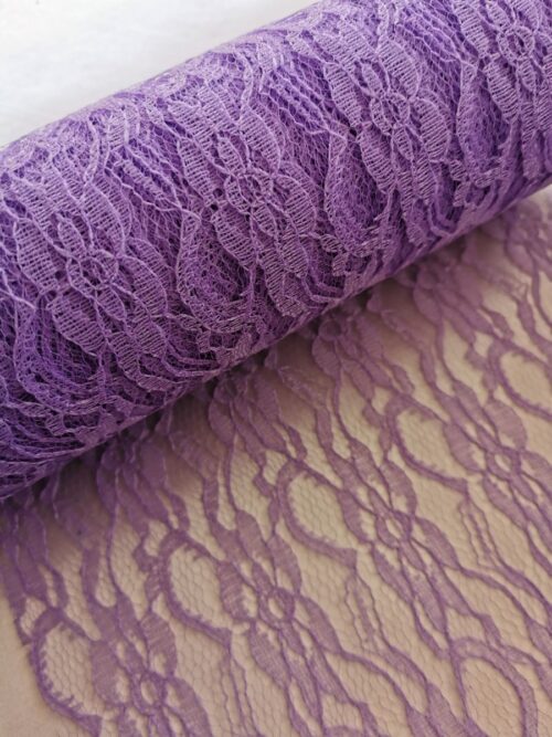 Dekoračná čipka svetlo fialová - Light Violet - vzor Klasik - 22 cm x 9 m - evkakvety-eshop.eu