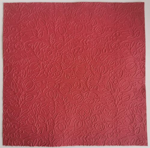 Reliéfne servítky bordové (Claret) 33×33 cm – vzor Kvietky a listy
