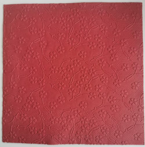 Reliéfne servítky bordové (Claret) 33×33 cm – vzor Kvietočky