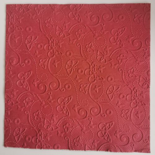 Reliéfne servítky bordové (Claret) 33×33 cm – vzor Motýlí svet