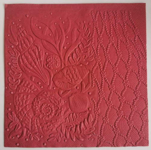 Reliéfne servítky bordové (Claret) 33×33 cm – vzor Podmorský svet
