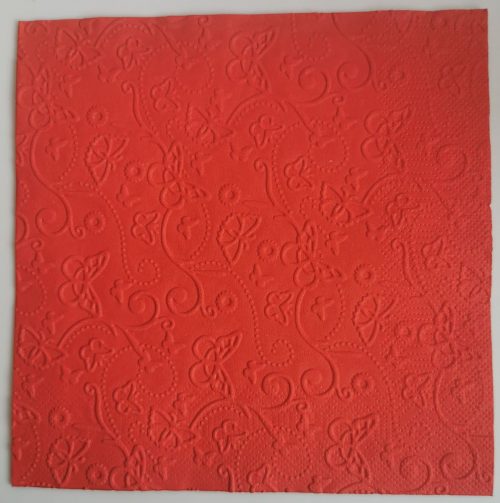 Reliéfne servítky červené (Red) 33×33 cm – vzor Motýlí svet