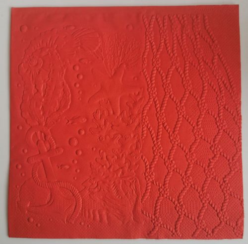 Reliéfne servítky červené (Red) 33×33 cm – vzor Námornícky zážitok
