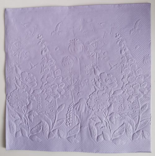 Reliéfne servítky levanduľové (Lavender) 33×33 cm – vzor Divé kvietky