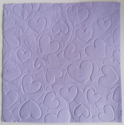 Reliéfne servítky levanduľové (Lavender) 33×33 cm – vzor Srdiečka