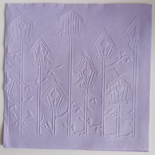 Reliéfne servítky levanduľové (Lavender) 33×33 cm – vzor Vtáčie búdky