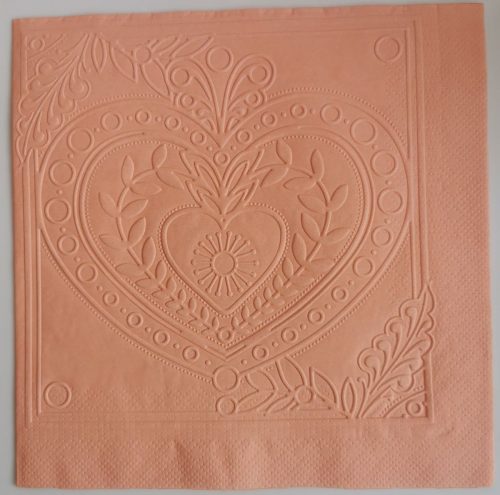Reliéfne servítky lososové (Salmon) 33×33 cm – vzor Veľké srdiečko