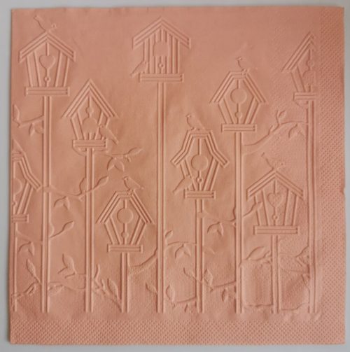 Reliéfne servítky lososové (Salmon) 33×33 cm – vzor Vtáčie búdky