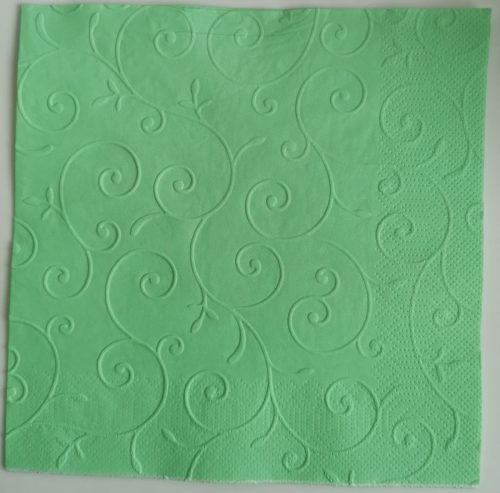 Reliéfne servítky mentolovo zelené (Mint) 33×33 cm – vzor Girlanda