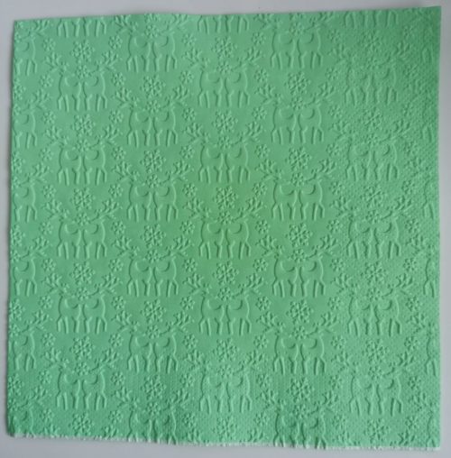 Reliéfne servítky mentolovo zelené (Mint) 33×33 cm – vzor Jelene v snehu