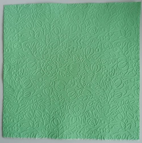 Reliéfne servítky mentolovo zelené (Mint) 33×33 cm – vzor Kvietky a listy