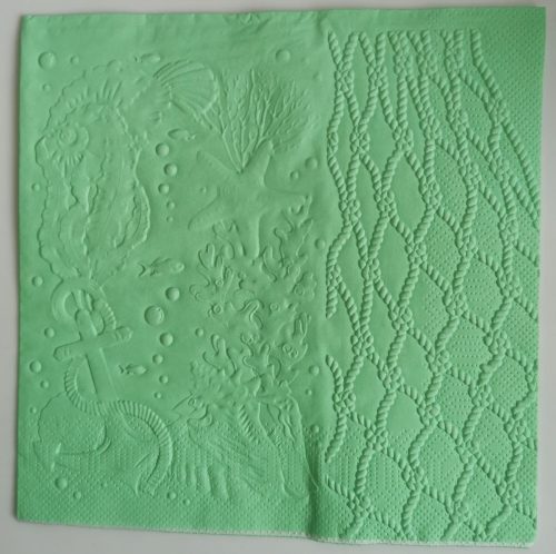 Reliéfne servítky mentolovo zelené (Mint) 33×33 cm – vzor Námornícky zážitok