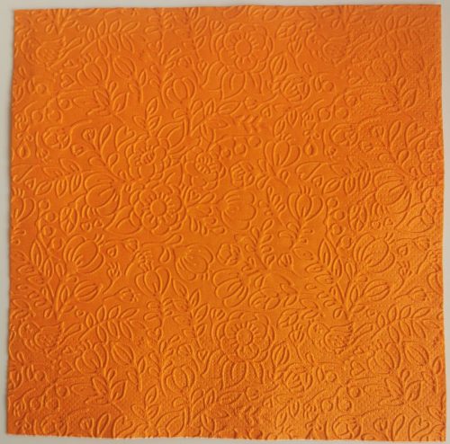 Reliéfne servítky oranžové (Orange) 33×33 cm – vzor Kvietky a listy