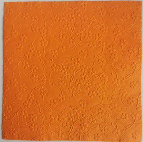 Reliéfne servítky oranžové (Orange) 33×33 cm – vzor Kvietočky