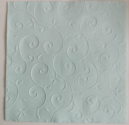 Reliéfne servítky pastelovo modré (Baby Blue) 33×33 cm – vzor Girlanda
