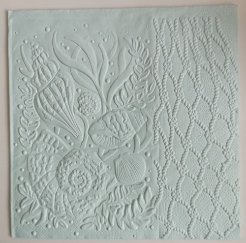 Reliéfne servítky pastelovo modré (Baby Blue) 33×33 cm – vzor Podmorský svet