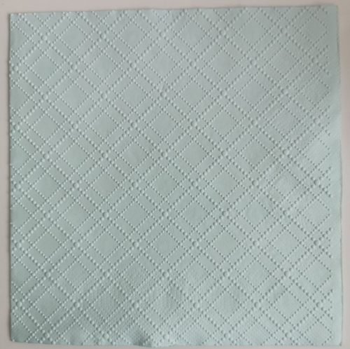 Reliéfne servítky pastelovo modré (Baby Blue) 33×33 cm – vzor Štvorce