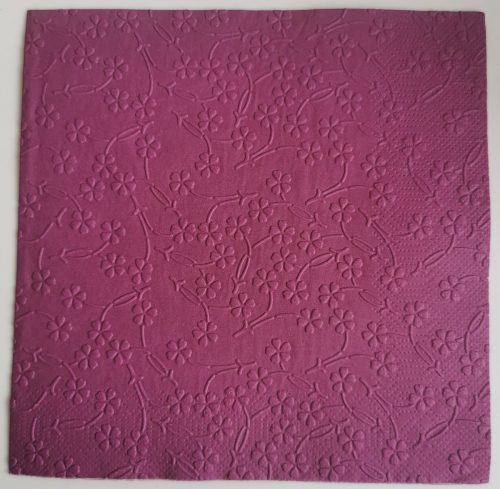 Reliéfne servítky purpurové (Purple) 33×33 cm – vzor Kvietočky