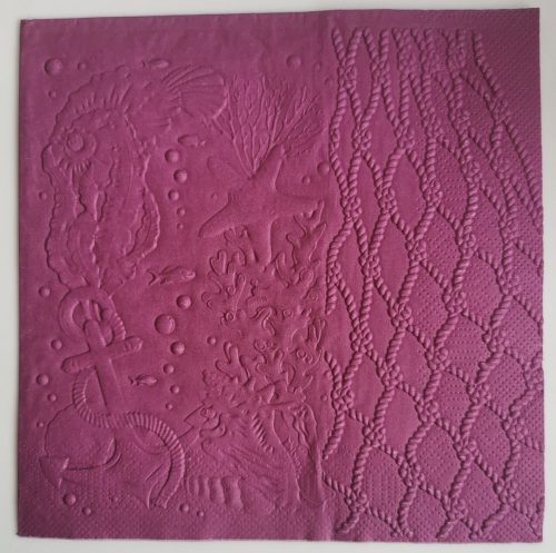 Reliéfne servítky purpurové (Purple) 33×33 cm – vzor Námornícky zážitok