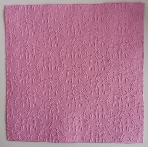 Reliéfne servítky ružové (Candy Pink) 33×33 cm – vzor Jelene v snehu