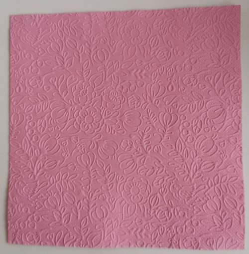 Reliéfne servítky ružové (Candy Pink) 33×33 cm – vzor Kvietky a listy