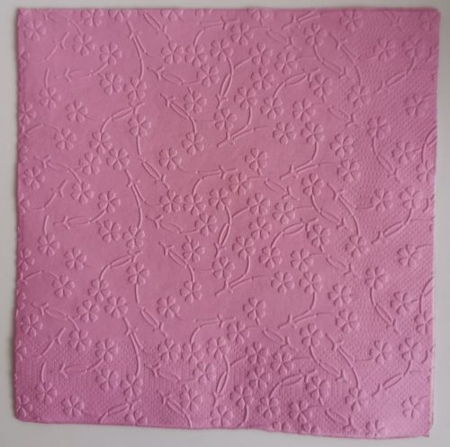 Reliéfne servítky ružové (Candy Pink) 33×33 cm – vzor Kvietočky
