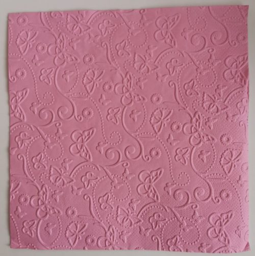 Reliéfne servítky ružové (Candy Pink) 33×33 cm – vzor Motýlí svet
