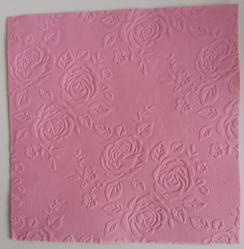 Reliéfne servítky ružové (Candy Pink) 33×33 cm – vzor Ruže s lístkami