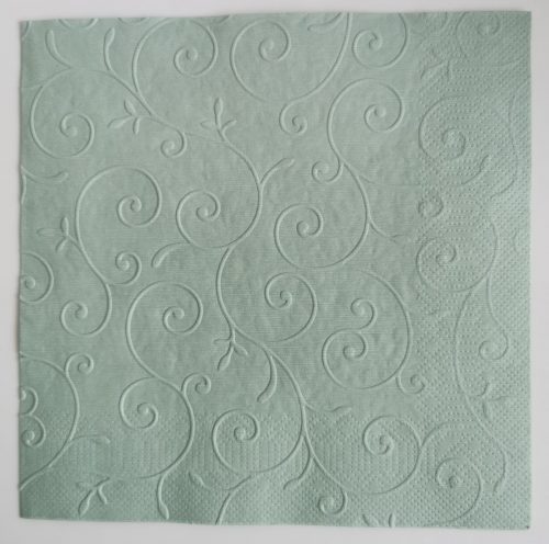 Reliéfne servítky šalviovo zelené (Sage) 33×33 cm – vzor Girlanda