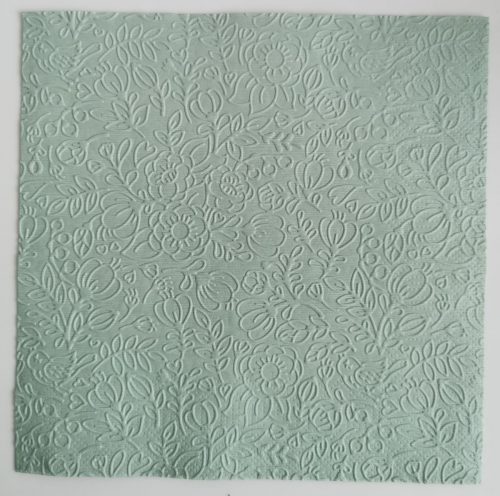 Reliéfne servítky šalviovo zelené (Sage) 33×33 cm – vzor Kvietky a listy