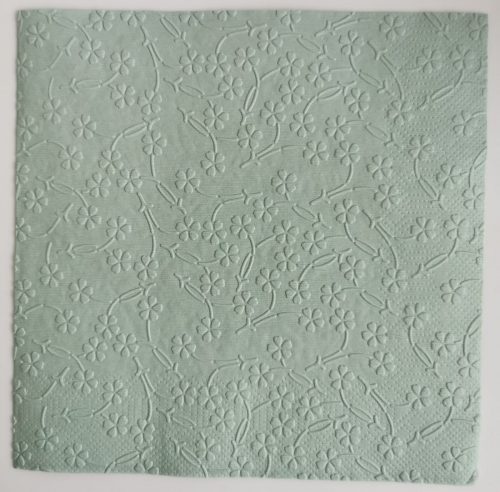 Reliéfne servítky šalviovo zelené (Sage) 33×33 cm – vzor Kvietočky