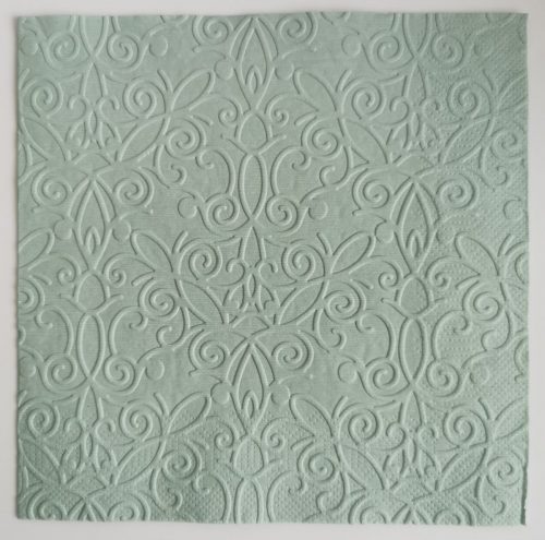 Reliéfne servítky šalviovo zelené (Sage) 33×33 cm – vzor Ornament