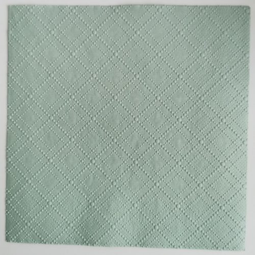 Reliéfne servítky šalviovo zelené (Sage) 33×33 cm – vzor Štvorce