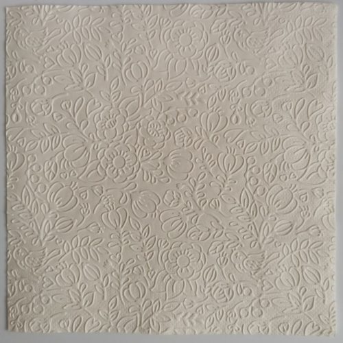 Reliéfne servítky slonovinová kosť (Ecru) 33×33 cm – vzor Kvietky a listy
