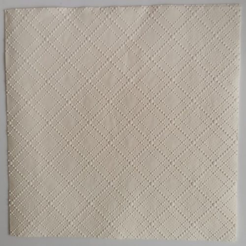 Reliéfne servítky slonovinová kosť (Ecru) 33×33 cm – vzor Štvorce