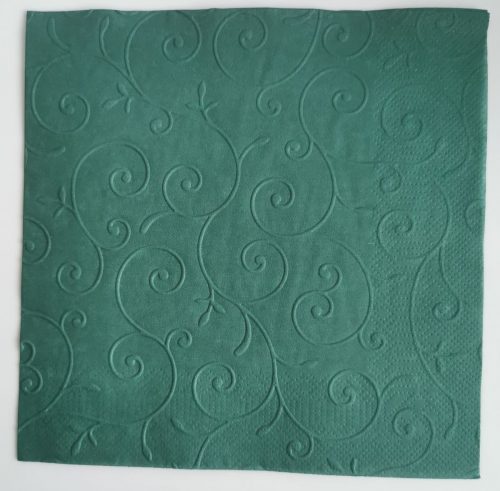 Reliéfne servítky smaragdovo zelené (Emerald) 33×33 cm – vzor Girlanda