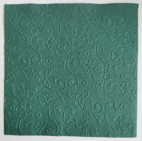Reliéfne servítky smaragdovo zelené (Emerald) 33×33 cm – vzor Motýlí svet