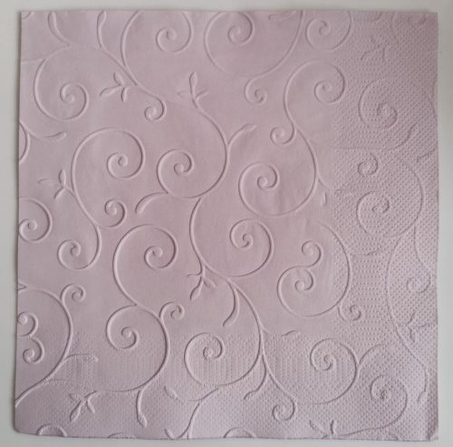 Reliéfne servítky svetlofialové (Pale Lilac) 33×33 cm – vzor Girlanda