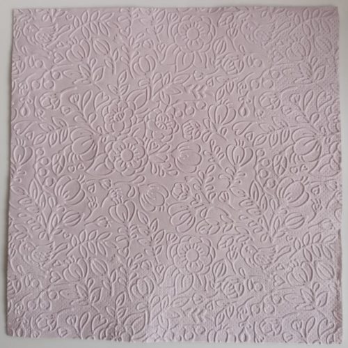 Reliéfne servítky svetlofialové (Pale Lilac) 33×33 cm – vzor Kvietky a listy