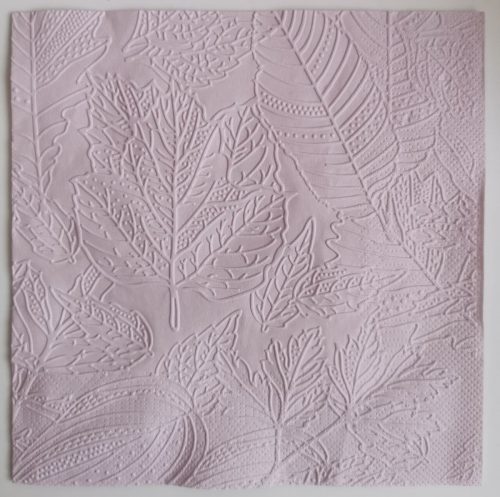Reliéfne servítky svetlofialové (Pale Lilac) 33×33 cm – vzor Listy