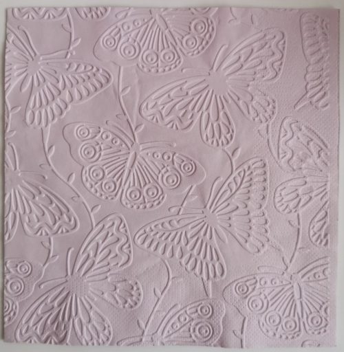 Reliéfne servítky svetlofialové (Pale Lilac) 33×33 cm – vzor Motýle