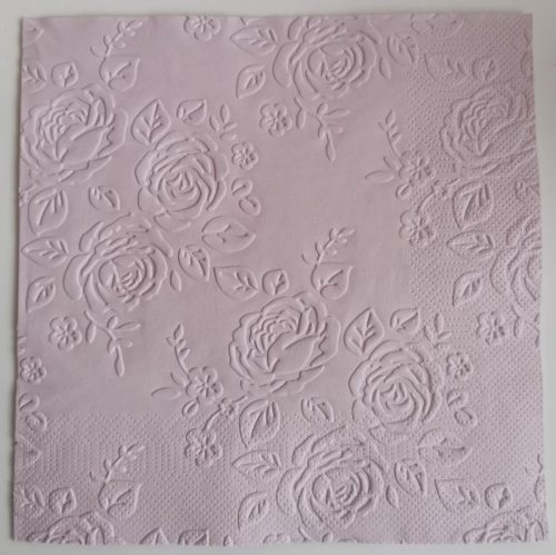 Reliéfne servítky svetlofialové (Pale Lilac) 33×33 cm – vzor Ruže s lístkami