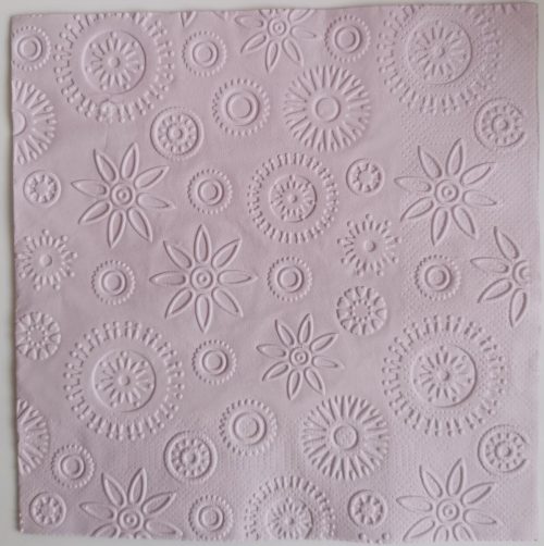 Reliéfne servítky svetlofialové (Pale Lilac) 33×33 cm – vzor Vločky