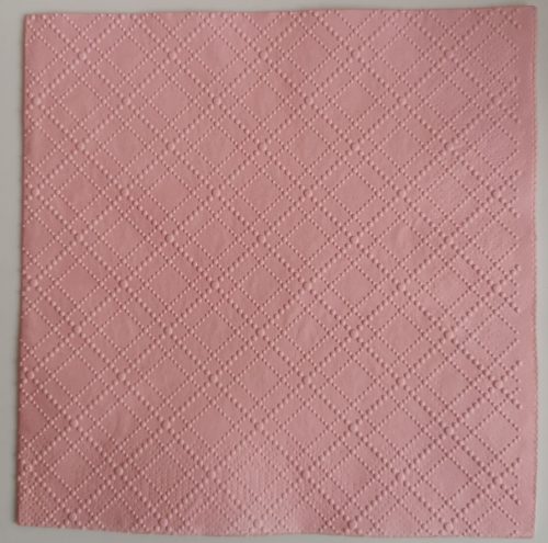 Reliéfne servítky svetloružové (Baby Pink) 33×33 cm – vzor Štvorce